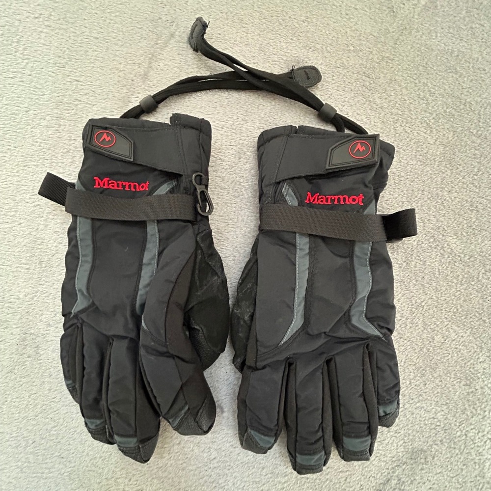 Marmot Men's L Insulated Ski Gloves Black Winter Snowboard Gauntlet Grip